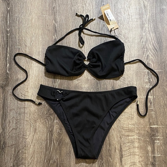 Nasty Gal Other - Black Bikini Set With Heart Details